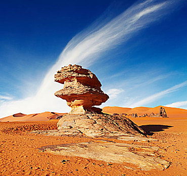 怪诞,砂岩,悬崖,撒哈拉沙漠,阿尔及利亚