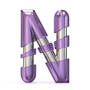 紫色,宝石,金属,核,字体,字母n