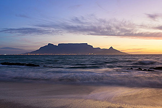 南非,开普敦,桌山,蓝色,钟点