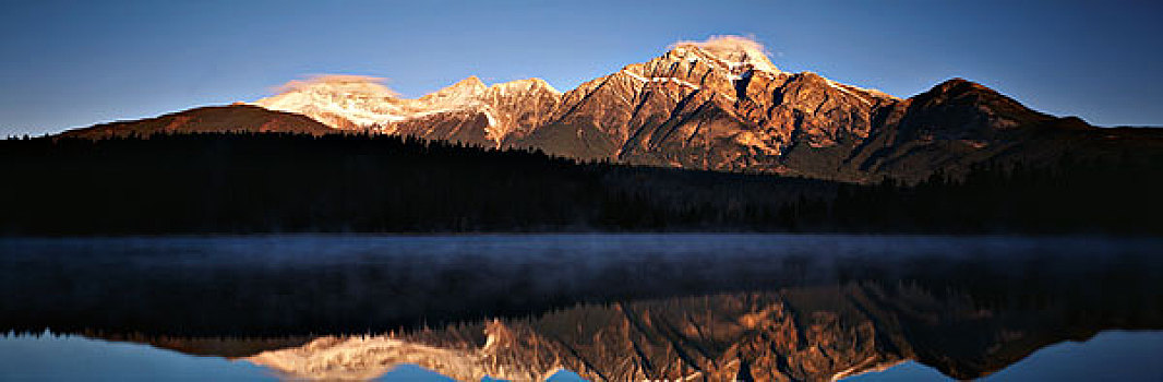 加拿大,艾伯塔省,碧玉国家公园,冬天,日出,大幅,尺寸