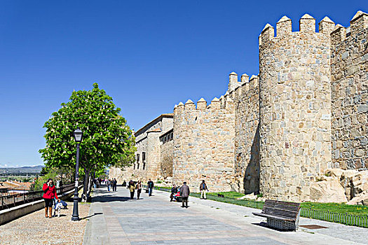 城墙,卡斯提尔,西班牙,欧洲