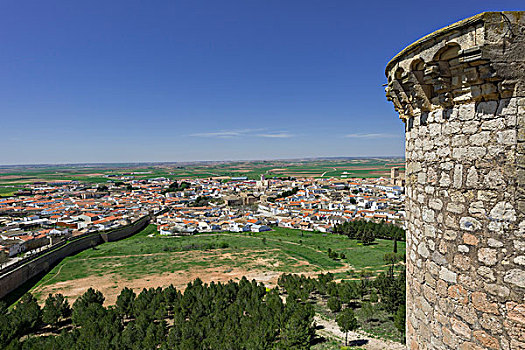 风景,壁,贝尔蒙特,城堡,昆卡省,区域,西班牙,欧洲