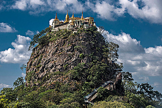 缅甸,曼德勒,区域,波芭山,佛教,场所,火山