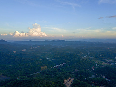 惠州境内山地丘陵航拍风光