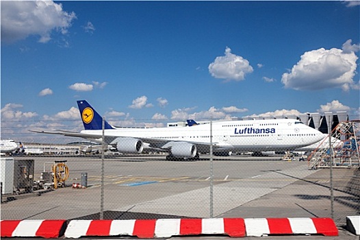 汉莎航空公司,波音747,法兰克福,机场