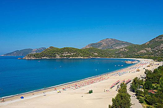 海滩,靠近,费特希耶,土耳其,爱琴海,海岸