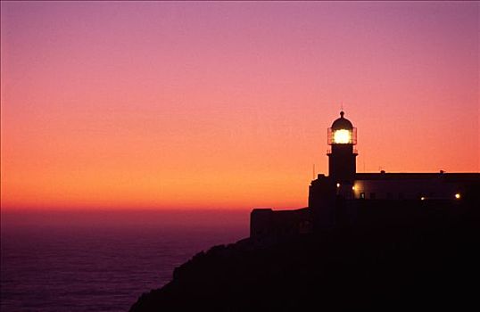 灯塔,黎明,阿尔加维,葡萄牙