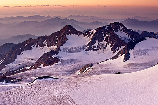 风景,山,阿尔卑斯山,黎明,南蒂罗尔,省,特兰提诺阿尔托阿迪杰,意大利,欧洲