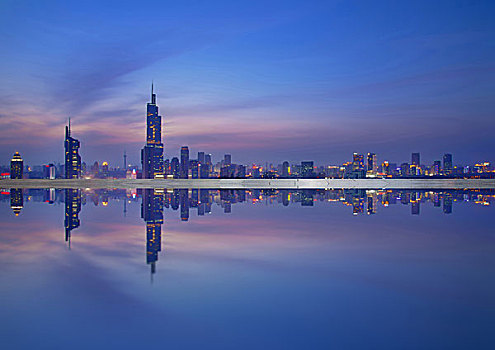 南京城市风光夜景地标建筑及虚拟现实