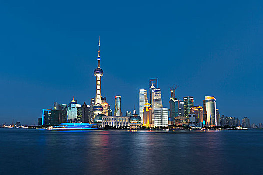上海浦东外滩的城市夜景