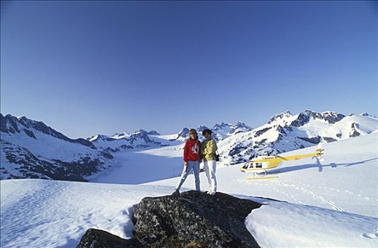 游人,风景,冰河,直升飞机,旅游