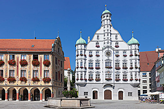 市政厅,市场,斯瓦比亚,巴伐利亚,德国