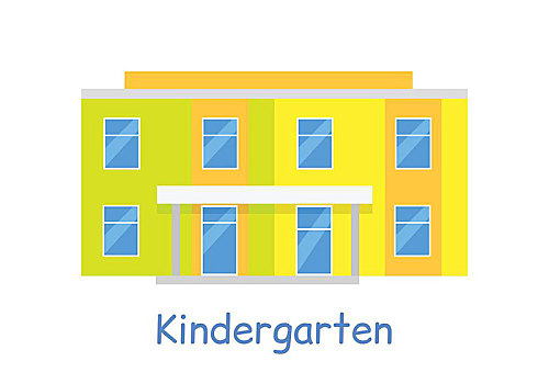 幼儿园,建筑,隔绝,白色背景,风格,现代建筑,孩子,学龄前,儿童,教育,亲子,概念,照料,局部,序列,学习,矢量