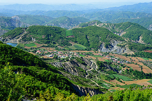 山地,风景,靠近,阿尔巴尼亚,欧洲