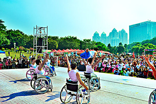 残疾人,轮椅,表演