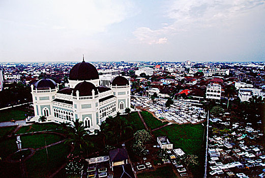 印度尼西亚,苏门答腊岛,大清真寺,围绕