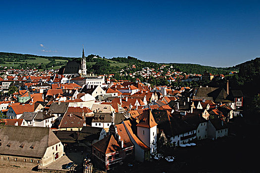 捷克共和国,南,波希米亚风格,区域,捷克,克鲁姆洛夫,城镇,城堡,大幅,尺寸