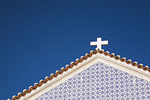 白色,十字架,海滩,葡萄牙