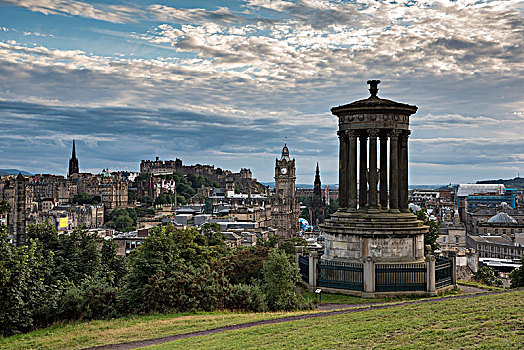 纪念建筑,风景,山,历史,中心,爱丁堡城堡,爱丁堡,苏格兰,英国,欧洲