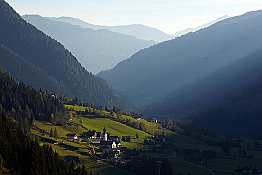 教堂,靠近,山谷,卡林西亚,奥地利,欧洲