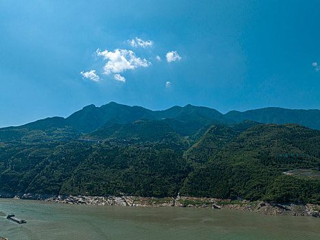 重庆三峡夔门航拍俯拍图