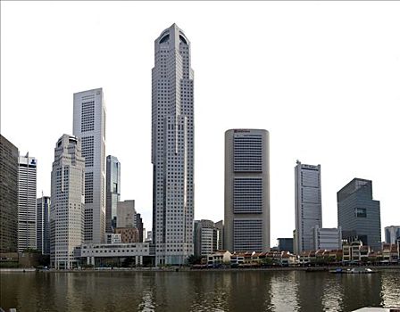 克拉码头,金融区,岸边,新加坡河,新加坡,东南亚