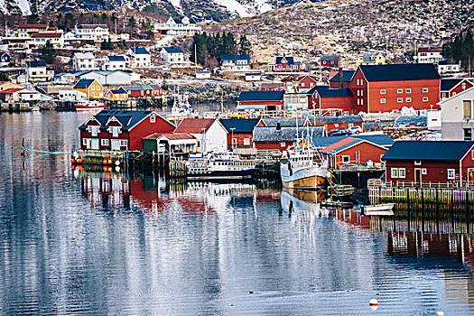 瑞恩,渔村,海洋,挪威