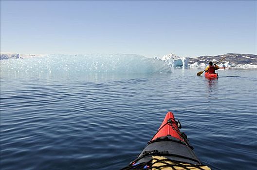 皮划艇手,峡湾,东方,格陵兰