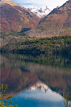 秋色,湖,靠近,巴里洛切,巴塔哥尼亚,阿根廷