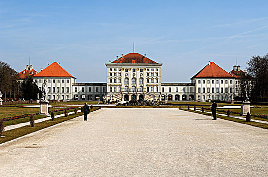 风景,城堡,宁芬堡,宫殿,花园,慕尼黑,巴伐利亚,德国,欧洲