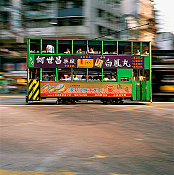 中国,香港,有轨电车,动态