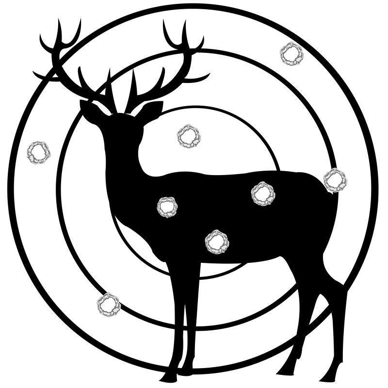 鹿的简笔画可爱黑色图片