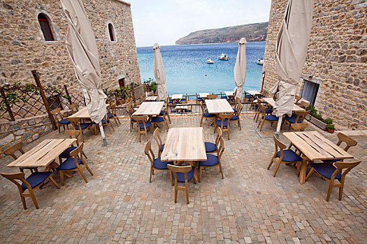 平台,用餐,桌子,椅子,希腊