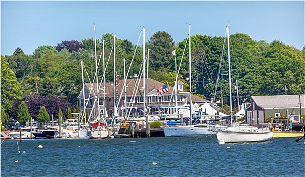 游艇俱乐部,港口,船,码头,达特茅斯港口,马萨诸塞