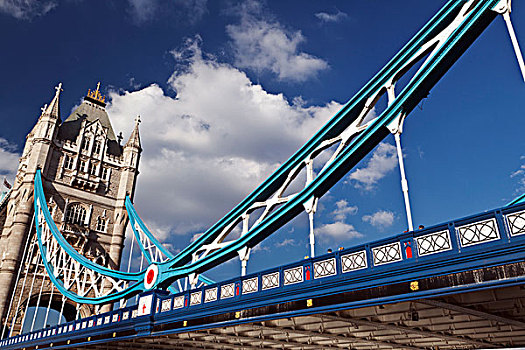 英格兰,伦敦,塔桥,上方,泰晤士河,一个,著名,地标建筑