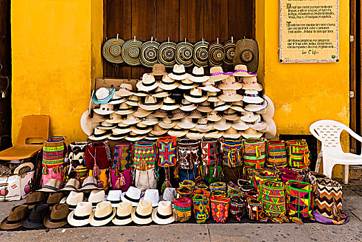 帽子,篮子,销售,旅游,卡塔赫纳,哥伦比亚,南美