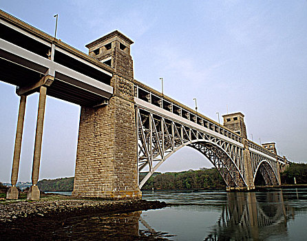 威尔士,安格尔西岛,大不列颠,桥,看,铁路桥,设计,建造