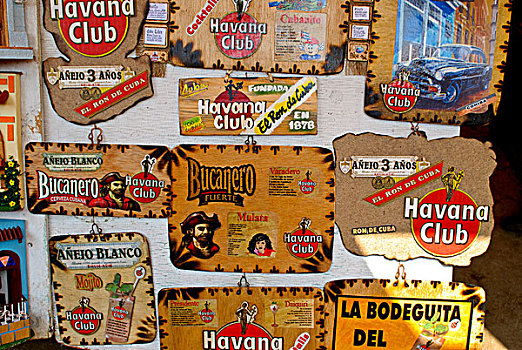 朗姆酒,标识,纪念品,哈瓦那,古巴,加勒比