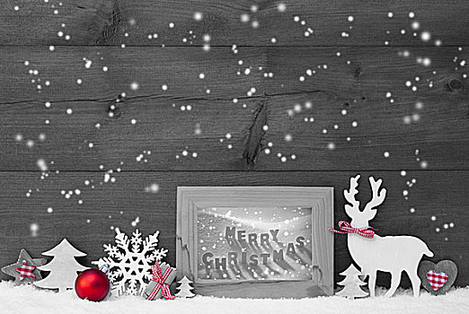 灰色背景,雪花,框,圣诞快乐