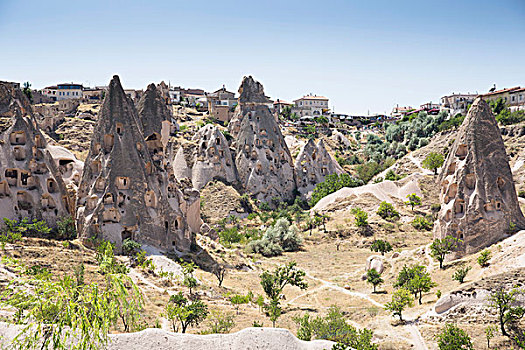岩石构造,乌希萨尔,乡村,卡帕多西亚,安纳托利亚,土耳其