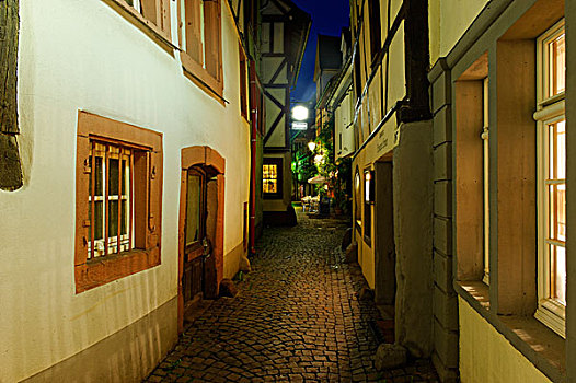 小巷,黄昏,德国,葡萄酒,路线,树林,莱茵兰普法尔茨州,欧洲