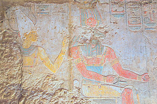 保存,彩色,象形文字,埃及