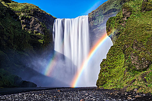 冰岛,瀑布,彩虹,画廊,大幅,尺寸