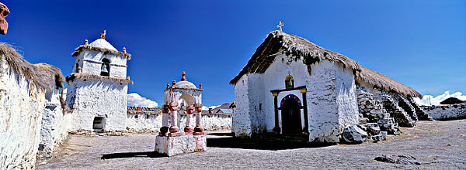 教堂,乡村,拉乌卡国家公园,高原,背影,17世纪,智利,大