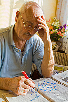 退休老人,解决,迷题,杂志