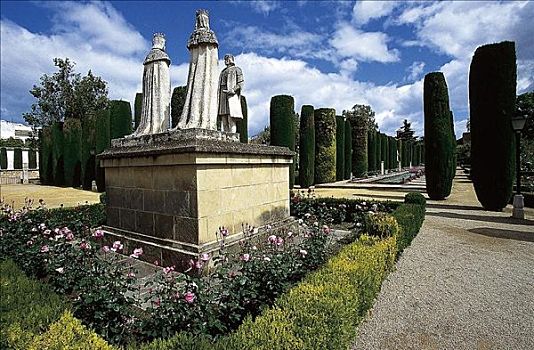 纪念建筑,公园,花园,宫殿广场,城堡,科多巴,安达卢西亚,西班牙,欧洲