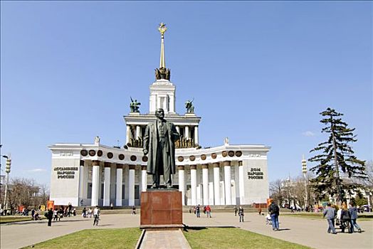 雕塑,列宁,正面,俄罗斯,展示,中心,亭子,莫斯科