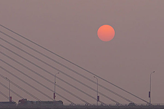 黄和大桥日落