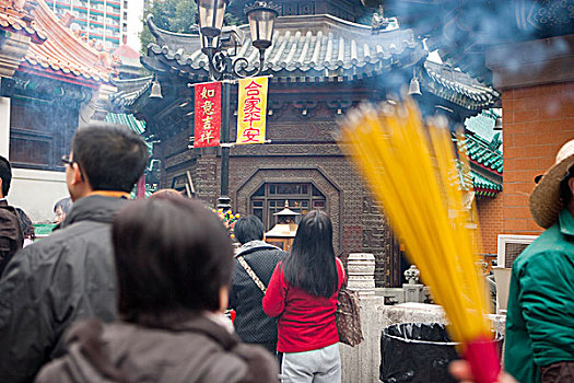 拥挤,春节,黃大仙祠,香港