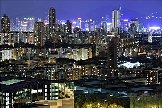 香港,市区,夜晚